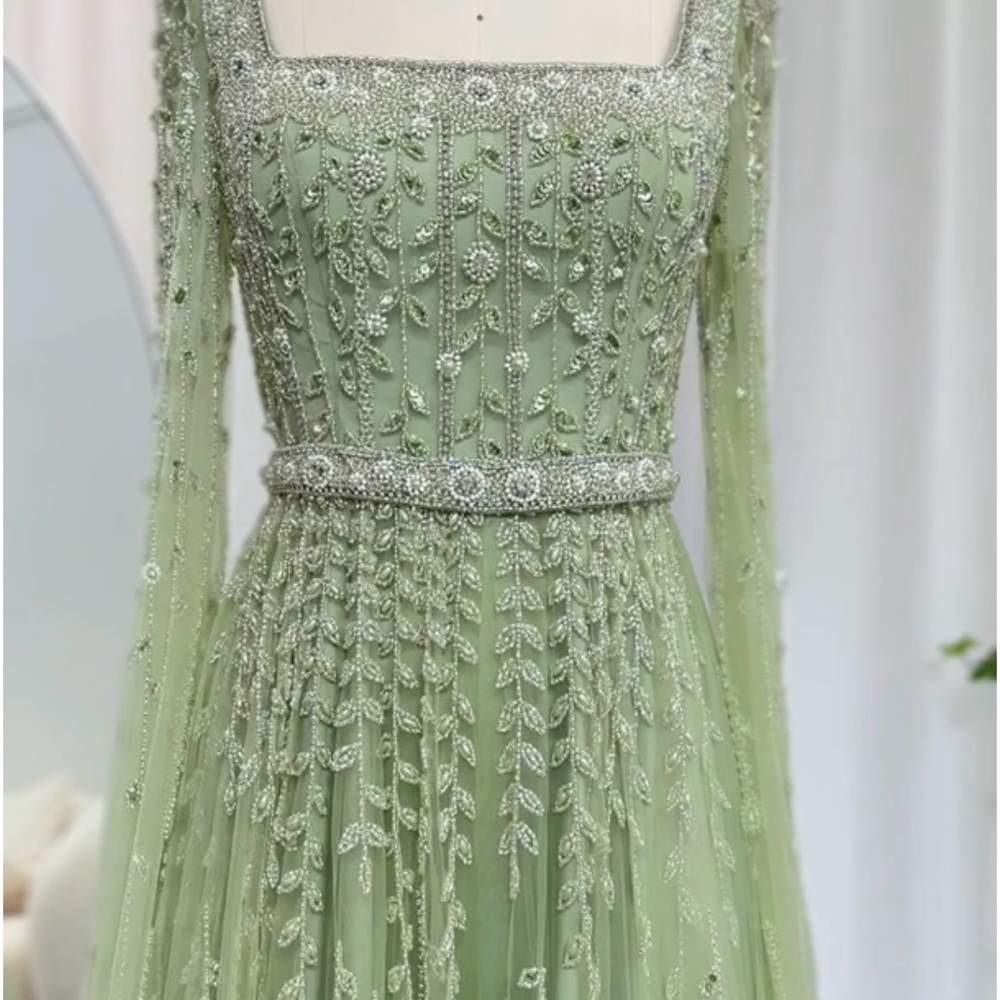 Serene Hill Green Embellished Dress